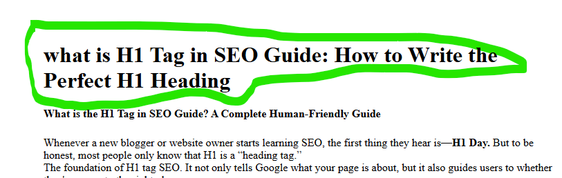 what is H1 Tag in SEO Guide: How to Write the Perfect H1 Heading