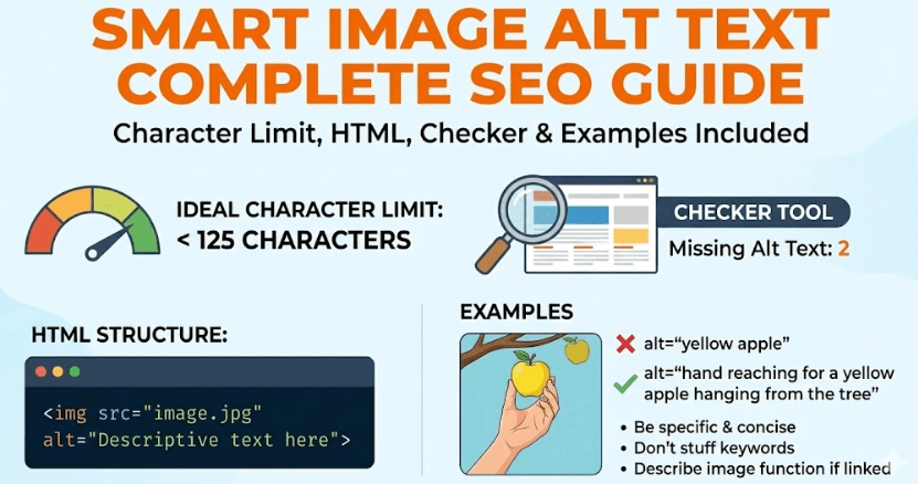 10 Smart Image Alt Text Complete SEO Guide -Character Limit, HTML, Checker & Examples Included Smart Image Alt Text Complete SEO Guide -Character Limit, HTML, Checker & Examples Included